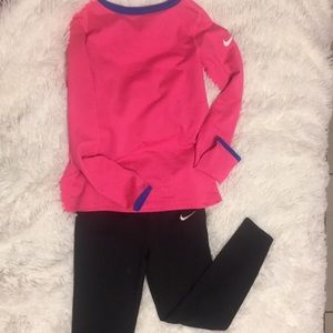 Nike Dri-Fit leggings and sweatshirt